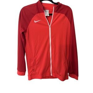 Nike Dri-FIT Red Colorblock Full Zip Track Jacket Training Warmup Womens XL